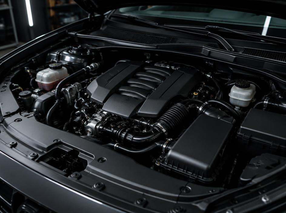Detail van een motorruimte